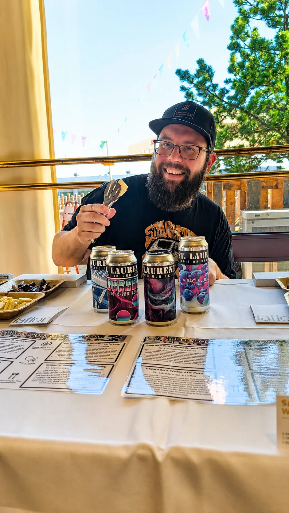 Sandro hosting a beer and chocolate tasting with St. Laurentius beers